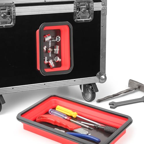 3Pcs Collapsible Magnetic Parts Tray Set with 15Lb Magnetic Pickup Pen - size: 3pcs