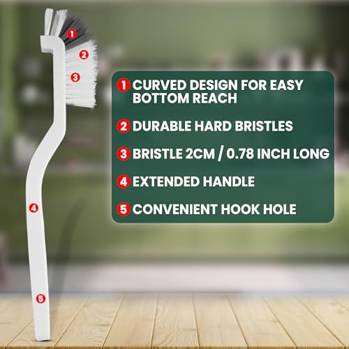 8 Pcs Crevice Cleaning Brush Set – Hard Bristle Cleaning Tools for Grout, Gaps & Narrow Spaces – Multi-Purpose Grout Brush, for Cleaning Bathroom, Shower, Window Tracks, Kitchen - color: Black, White, Red, Yellow