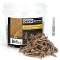 Deck Screws #8 x 1-1/4’’, T25 Star Torx Drive Flat Head Wood Screws, Brown, 5lb - color: Brown, size: 8X1-1/4’’