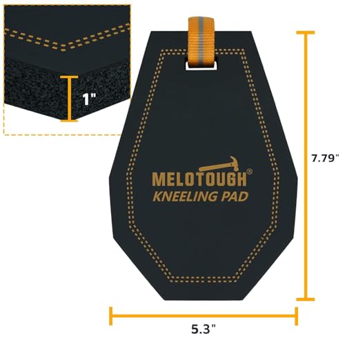 MELOTOUGH Mini Kneeling Pad Portable 1 Inch Thick NBR Foam Kneeling Pads for Work Construction, Plumbers, Mechanics, Electricians (Orange/Black) - style: Single Kneeling Pad