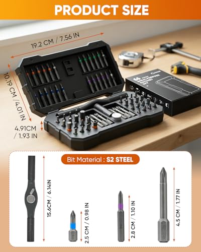 Saker 66 in 1 Magnetic Screwdriver Set Portable Multi Bit Ratcheting Kit with Detachable Handle for Dad Gifts Home Electronics, Computer, Furniture, Bike, DIY - style: 66 in 1 Classic