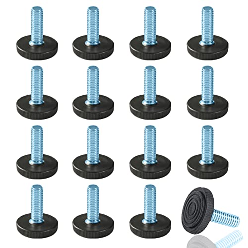 16 PCS M8 Threaded Furniture Levelers, Adjustable Screw in Leg Glides - size: M8-16Pcs