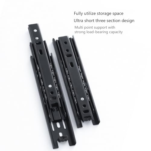 2pcs 5" Black Steel Side Mount Ball Bearing Soft Close Drawer Slides