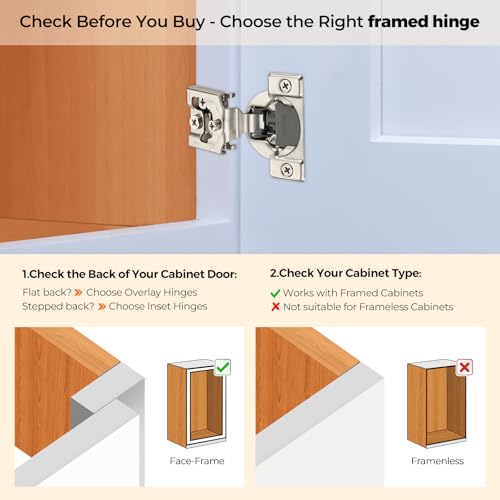 Soft Close Hinges for Kitchen Cabinet Hinges, 3/4 Inch Overlay, 50 Pack - size: 3/4 inch Overlay