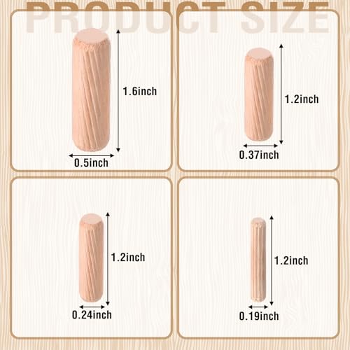 Bucherry 120 Pieces 4 Sizes Wood Plugs Wooden Hole Plugs,Dowel - style: Dowel