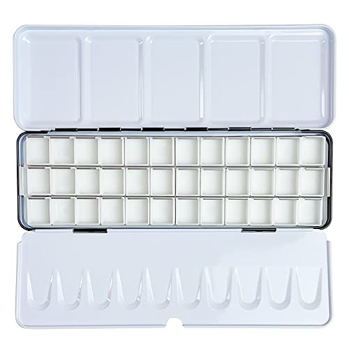 FCLUB Empty Watercolor Palette Paint Case - Medium Tin with 36 Half Pans - style: Tin with 36Pcs Half Pans