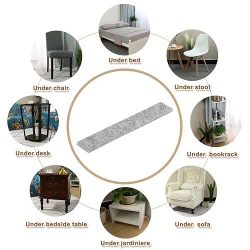 uxcell Felt Strips with Adhesive Backing, 10 Pcs 1" x 6" x 0.2" Anti Scratch Furniture Felt Tapes Self-Stick Pads for Protecting Hardwood Floor, Grey - color: Grey
