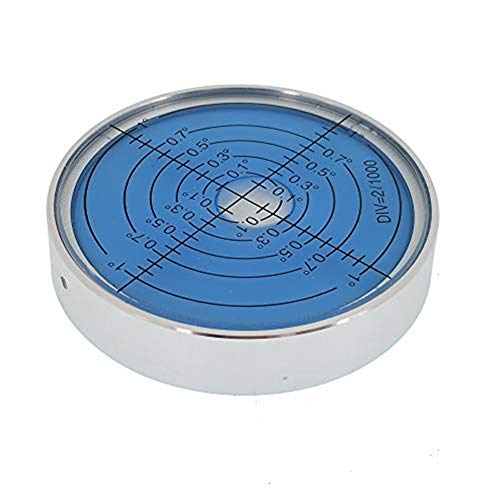 Aluminum alloy high precision horizontal bubble universal high precision small level bubble level meter circular bubble correction Convenient and quick (Silver-blue - with magnetic-luminous) - color: Silver-blue - With Magnetic-luminous