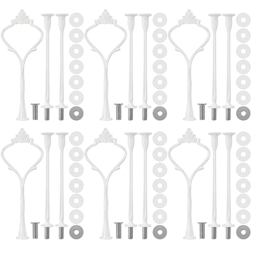 Patelai 6 Sets 3 Tiered Tray Hardware Kit,Simple,White - color: White, size: Simple