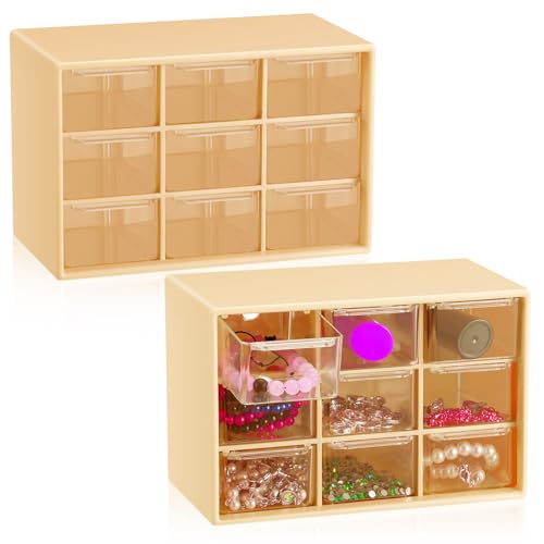 Wenqik 2 Pcs Mini Storage Drawers, Yellow - color: Yellow