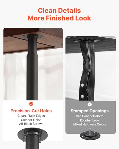 VEVOR Adjustable Table Legs, 28-43.3 in Steel Furniture Legs, 1200 lbs Max Load Heavy Duty, Quick Installation, Ideal for Home Office Desk DIY, Coffee Dinner Bar Tables, Workbenches, Set of 4, Black - size: 4.3 x 4.3 x (28-43.3) in