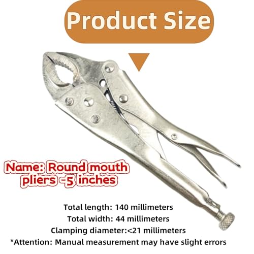 5-inch Locking Pliers, Curved Jaw with Wire Cutter - size: 5-Inch