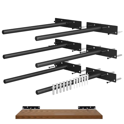 Floating Shelf Brackets, 10 inch Hidden Shelf Brackets Heavy Duty Blind Shelf Support, 200LBS Load Capacity, 6 Pack Floating Shelf Hardware for DIY Wood Wall Floating Shelves - size: 10 Inch