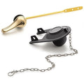 Qualihome Front Mount Brass Polished Gold Toilet Handle Replacement Kit with 2 Inch Universal Toilet Flapper Replacement Kit and Stainless Steel Toilet Flapper Chain - color: Brass Polished