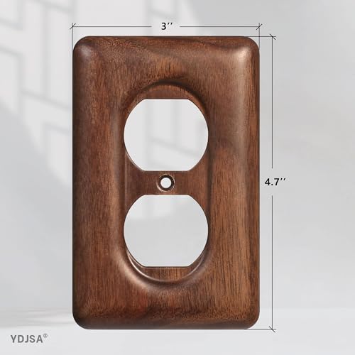Decorative Outlet Covers Solid North American Walnut Plug Plate Covers, Electrical Wall Plates for Outlets (Pack of 2) - color: Walnut wood, size: Single Duplex (Pack of 2)