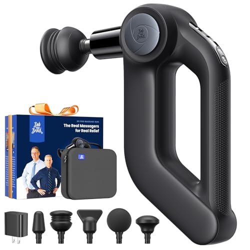 BOB AND BRAD D5 Pro Massage Gun with 13mm Amplitude, FSA-HSA Eligible, Professional Deep Tissue Percussion Massage Gun, Ergonomic D-Handle for Effortless Muscle Pain Relief, Birthday Gift for Men - color: Black