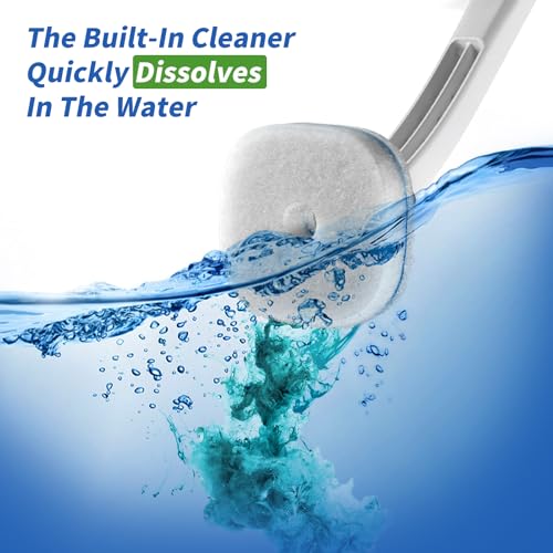 oshang Disposable Toilet Brush - Toilet Bowl Cleaner, Toilet Cleaning Supplies, Toilet Brush with Holder, 14 Refills for Deep Cleaning and Hygienic Bathroom Maintenance - size: 1 Brush+14 Refills