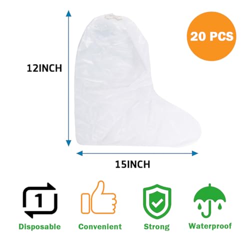 10 Pairs Waterproof Shoe Covers for Rain - Disposable Thickened Rain Shoe Covers, Plastic Shoes and Boots for Rain Covers, Water Proof Boot Protector for Men Women