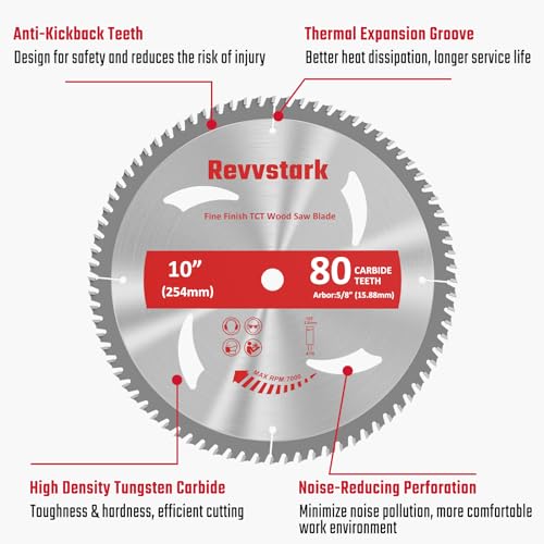 10 Inch 80T Table Saw Blades Circular Saw Blade for Wood Cutting - size: 10 In 80T