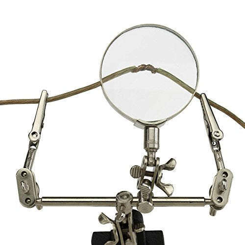 NEIKO 01902 Adjustable Helping Hand with Magnifying Glass, Third Hand Solder Aid, Soldering Wire Station Stand with Dual Alligator Clips and a Heavy Base, Beading & Jewelry Making Tools, Solder Holder - style: Helping Hand