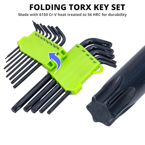 NEIKO 01102A Torx Allen Wrench Set, 13 Piece Key Set, Long Torx Keys T5 to T50, 6 Point Star Wrench Set for Bike Bicycle Repair, Black Oxide Chrome Vanadium, Hanging Storage Case - size: Torx - 13pc