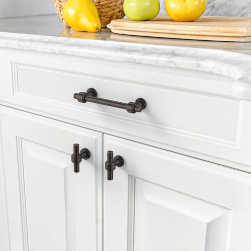 Amerdeco 10 Pack Oil Rubbed Bronze Cabinet Knobs 1.46 Inch(37mm) Single Hole Cabinet Handles Rectangle Drawer Knobs and Pulls for Bathroom Cabinets ZH0069 - color: Oil Rubbed Bronze, size: 1.46" Single Hole