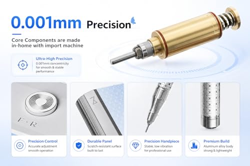 M Pro Spin Nail Drill 60W Brushless Motor 35,000 RPM | Blue - color: Blue