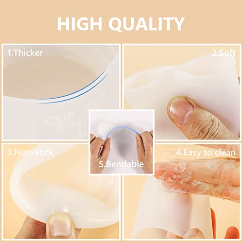 KISREL Silicone Measuring Cups for Resin, with 250&100ml Silicone Cups - size: 250&100ml