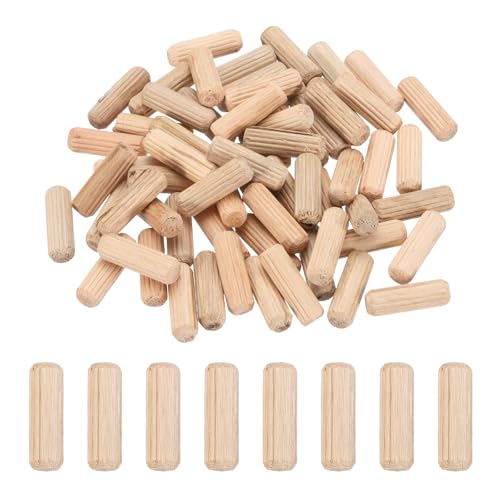 PATIKIL 95 Pcs Wood Dowel Pins 5/16" x 1" Fluted Wooden Dowels Hardwood Pegs for Woodworking Furniture DIY Crafts Projects Door Art - size: 5/16" x 1"