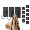 Adhesive Wall Hooks No Drill Large Black Heavy Duty,13LB Sticky 12 Pack - color: Black, size: Large 12 Pcs