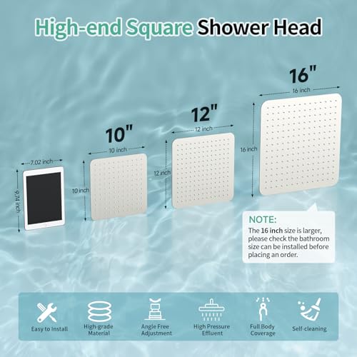 SR SUN RISE 10 Inch Rain Shower Head Brushed Nickel 304 Stainless Steel High Pressure Rainfall Showerhead Ultra Thin Water Saving - color: Brushed Nickel, size: 10 Inch
