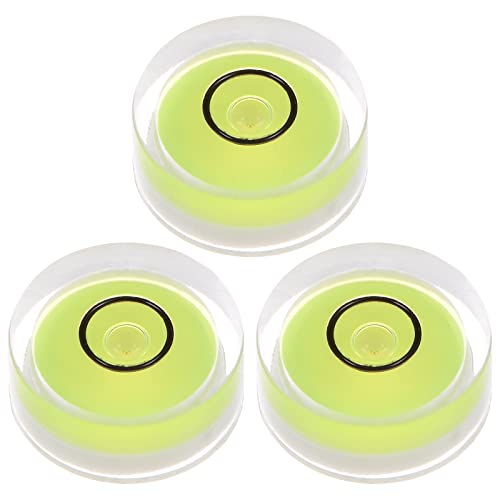 HARFINGTON 3pcs Round Bubble Level 15x6mm Mini Circular Bullseye Spirit Levels for Leveling Camera Tripod Telescope Workshop Turntable Pictures Frame, Lime - color: Lime (Black Circle), size: 15x6mm