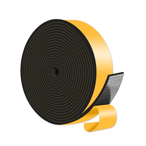 Door Seal Strip,High Density CR Insulation Tape,1 in x 1/8 in x 16 Ft - color: Black, size: 1 in x 1/8 in x 16 ft