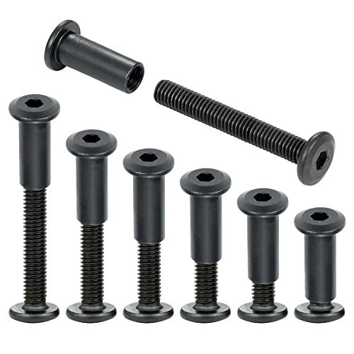 40 Sets Black Furniture Connector Bolts M6x40mm Binding Screws for Wood - color: M6x40mm-Black-D