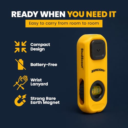 Zircon® StudScout™ Magnetic Stud Finder, No Batteries Required, 2-Pack