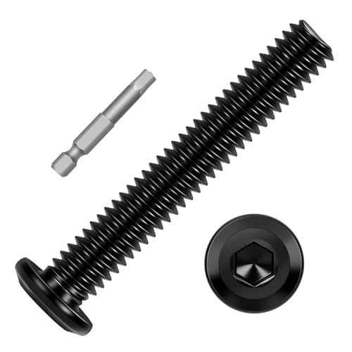 10 PCS 5/16"-18 x 2 Flat Head Socket Cap Screws Bolts, Flat Round Head Furniture Allen Bolts, Stainless Steel 304, Full Thread, Black Coating, Screwdriver Bit Included - size: 5/16"-18 x 2"