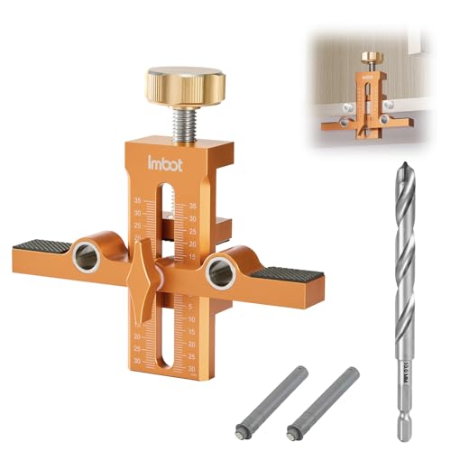 Imbot Cabinet Door Jig, Adjustable Double Punch for Frameless/Framed Doors - style: Double-hole