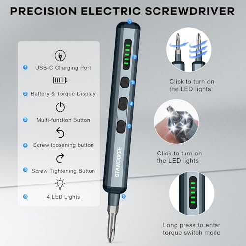 68 in 1 Mini Electric Screwdriver, Precision Electric Screwdriver Set with Magnetic Bits, Rechargeable Portable Screwdrivers - Cordless Power Repair Tool Kit for PCs and Electronics