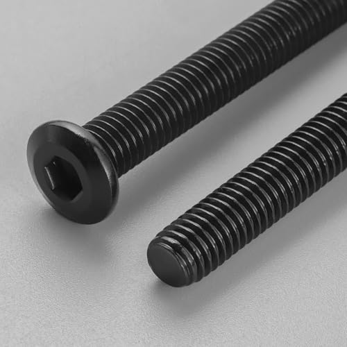 20Pcs 1/4-20 Bolt, 1/4-20 x 1/2" Flat Head Hex Socket Cap Screws, 304 Stainless Steel 18-8 Furniture Bolts, Black Zinc Finish, Full Thread (with Hex Spanner) - size: 1/4x1/2