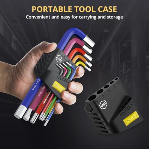 AMTOVL Hex Key Set, 9PCS Metric Allen Key Set, 1.5-10MM, Long Hex End - size: 9 PCS HEX SET