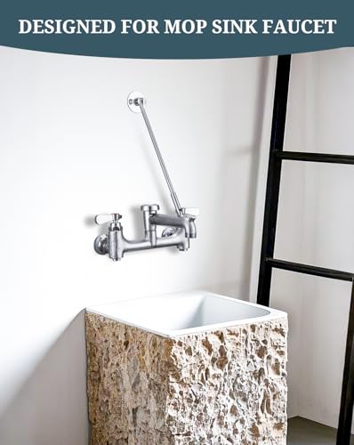 Mop Sink Faucet Support Rod Wall Bracket 180° Swing Installation Kit