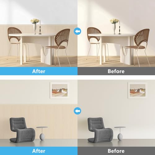 Art3d Beadboard Wainscoting Wall Panel Kit, 37.8 x 9.84 Inch, White Ash | 12-Piece Panels + 4 Edge Trims, 31 Sq.Ft. Coverage, Lightweight, Water-Resistant, Easy to Trim, for Living Room, Bedroom - color: White Ash