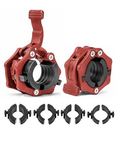 MAXRICH Ultra-Thin 1-Inch Barbell Clamps, Quick Release Weight Clips for 23–30mm Bars, Secure Barbell Collars for Home Gym - color: Brown
