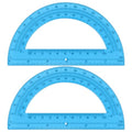 Unjoo Plastic Protractor 6 Inch Math Protractors 180 Degrees, 2 Pack (Blue) - color: Blue