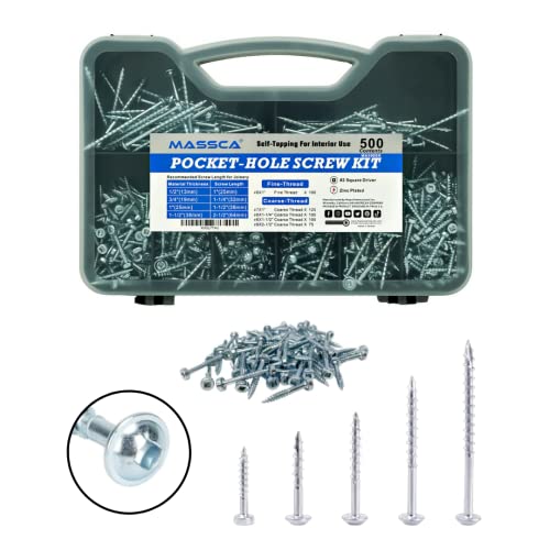 Massca M2 PRO Aluminum Pocket Hole Jig with 500 Screws and (2) 11'' Face Clamps