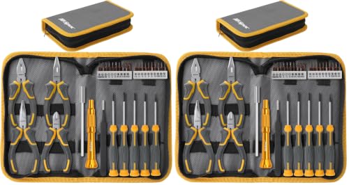 Hi-Spec 32pc Electronics Repair & Opening Tool Kit Set for Laptops, Phones, Devices, Computer & Gaming Accessories. Precision Small Screwdrivers with Pentalobe Bits for iPhones & MacBooks (Pack of 2) - size: 32pcs (Pack of 2)