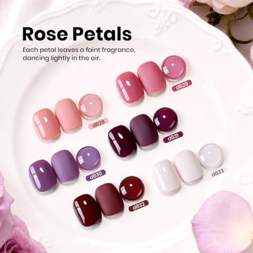 Beetles Purple Gel Polish Set, Burgundy Maroon Mauve Plum Fall Colors - color: A - Creme | 0-0-0-Rose Petals