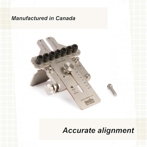 JessEm 08356 1/4" Stainless Steel Dowelling Jig with Angle Guide Precision Woodworking Joinery Tool for Edge, Face, and Corner Dowels