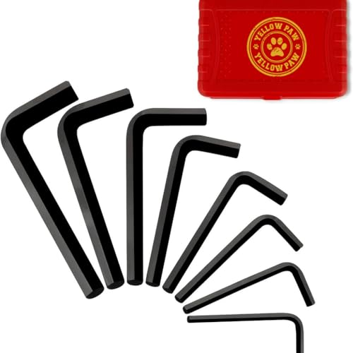 Yellow Paw Jumbo Allen Wrench Set (8 Pack - Extra Large Hex Key Set) Sizes 1/4, 5/16, 3/8, 7/16, 1/2, 9/16, 5/8, 3/4 - size: SAE - 8 Pack