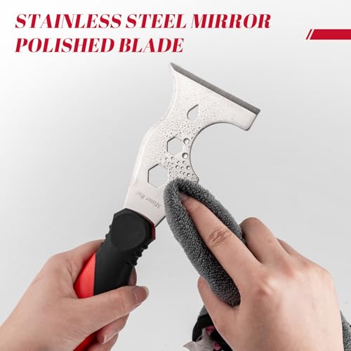 Mister Rui Metal Putty Knife, Paint Scraper Tool 13 in 1 Paint Scraper - color: Red, 1 Pack